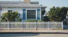 A traditional Californian house with picket fence