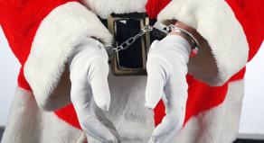 A handcuffed santa
