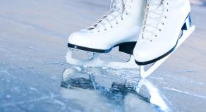 Pair of white ice skates