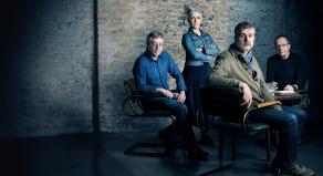 The Once Upon a True Crime authors sit around a table