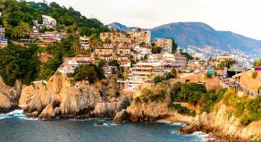 The rock La Quebrada, one of the most famous tourist attractions in Acapulco, Mexico.