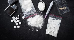 A stock photo showing different types of hard drugs.