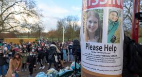 A missing person sign featuring Sarah Everard at her vigil, in Clapham