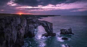 Sunrise over Green Bridge of Wales, Pembrokeshire