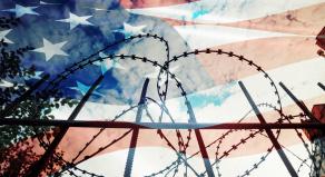 Barbed wire outside of a prison