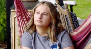 Gypsy Rose Blanchard sitting on a hammock