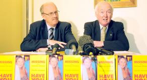 Peter Lawrence during a press conference  to raise awareness of Claudia's disappearance