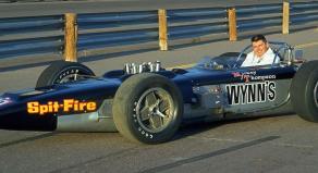 Mickey Thompson sits in his racing car, Spit-fire, in May 1967