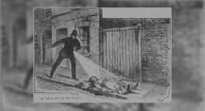 Newspaper illustration depicts the discovery of Mary Ann's body