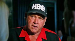 Dennis Hof wearing a 'HBO' baseball cap