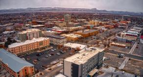 Aerial view of Grand Junction, Colorado in winter