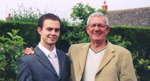 Brian Blackwell (L) in a family photo with his father (R)