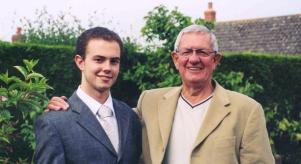 Brian Blackwell (L) in a family photo with his father (R)