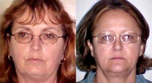 Police mugshots of Kay Young (L) and Katherine Mock (R)