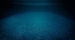 Underwater in a dark swimming pool