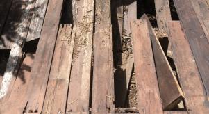Old rotten floorboards