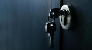 Keys in a lock for a door