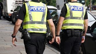 Police officer on duty in the UK