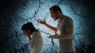 A man shouting at a woman