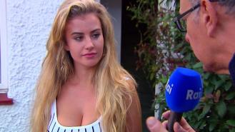 Chloe Ayling is interviewed by a television reporter