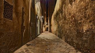 A dark alleyway in Florence, Italy