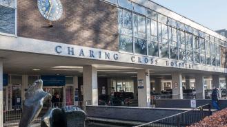 The exterior of Charing Cross Hospital in west London