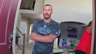 Chris Watts answering his front door - still taken from police bodycam footage