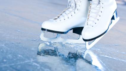 Pair of white ice skates