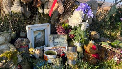 Memorial to murdered school boy Keith Bennett by Myra Hindley and Ian Brady on saddleworth moor