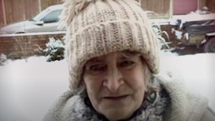 Family photo of Jane Hings in a snowy garden