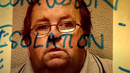 Picture of Kevin Twomey with the words 'isolation' and 'confusion' written over his face