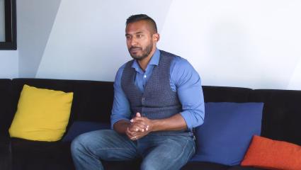 Dr Sohom Das being interviewed by Crime+Investigation UK