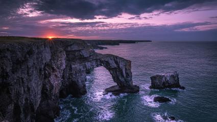 Sunrise over Green Bridge of Wales, Pembrokeshire