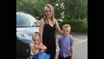 Terri Harris with her two young children