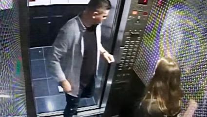 CCTV of Grace Millane getting into the lift