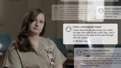 Gypsy Rose surrounded by social media comments about her