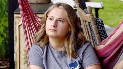 Gypsy Rose Blanchard sitting on a hammock