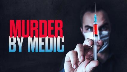 'MURDER BY MEDIC' - A medical professional menacingly holds a syringe