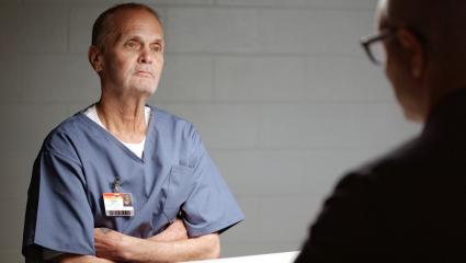Bo Pete Jeffrey being interviewed in prison