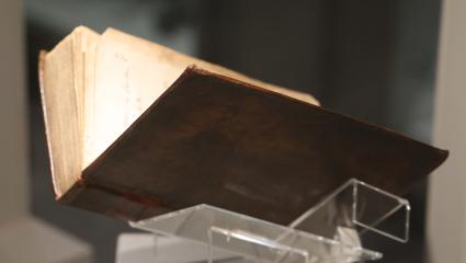 A book bound in the skin of killer William Corder on display