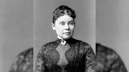 Black and white photograph of Lizzie Borden