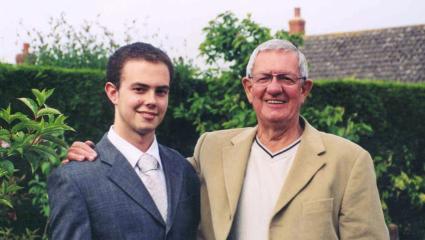 Brian Blackwell (L) in a family photo with his father (R)