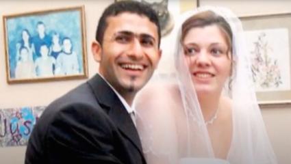 Danai Muhammadi and Melissa Crook smiling on their wedding day