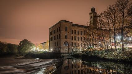 The Salts Mill in Bradford at night