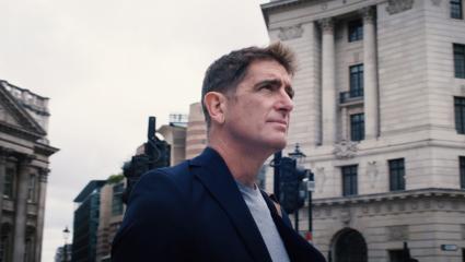 Marcel Theroux in the 'Bank' area of London