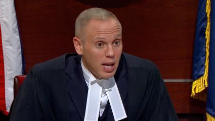 Judge Rinder speaking in the courtroom