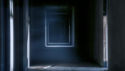 A creepy abandoned hallway