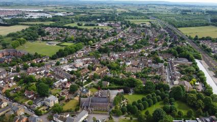 Aerial view of Leighton Buzzard