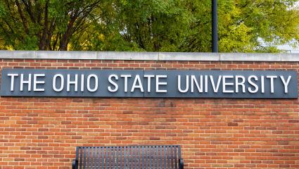 An entrance sign at Ohio State University