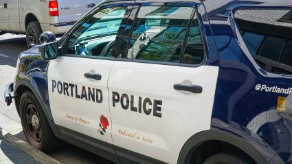 A 'Portland Police' car